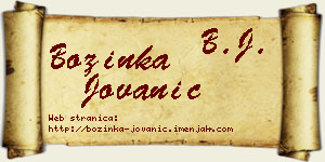 Božinka Jovanić vizit kartica